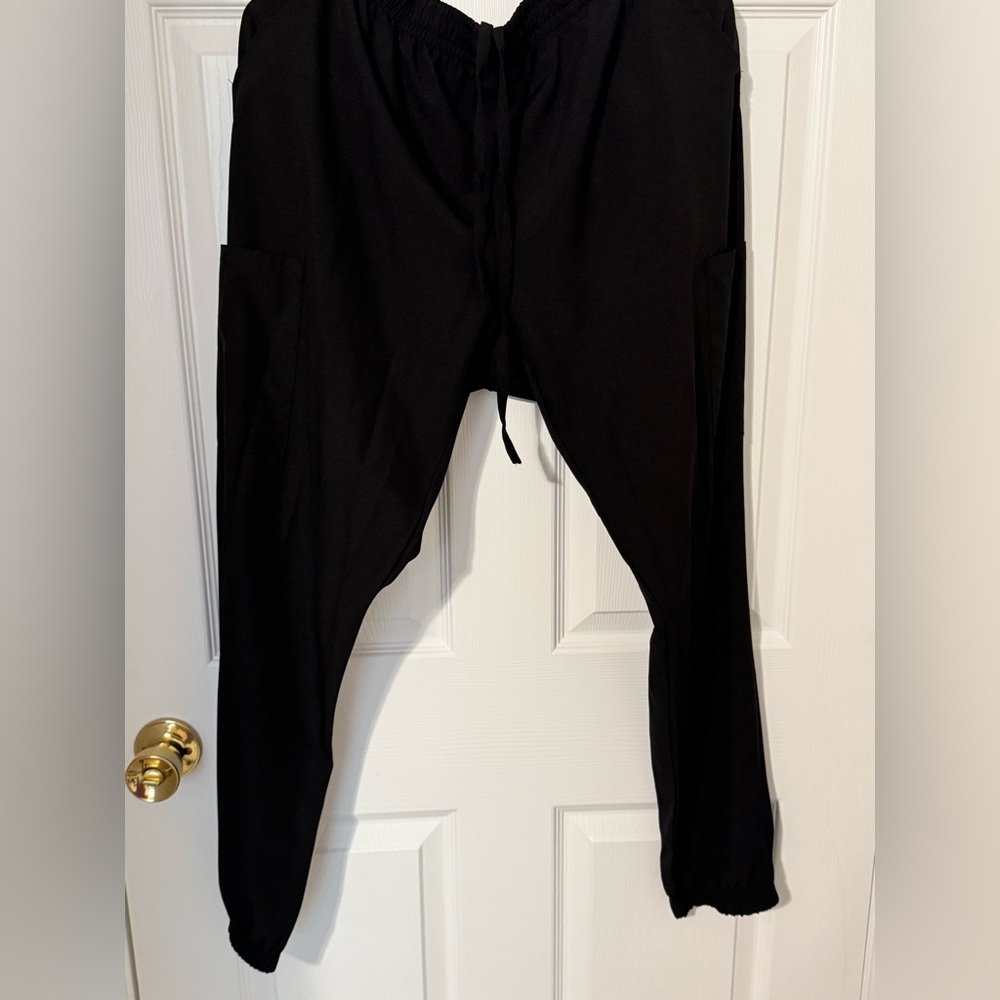 XL 4 Flex Black Drawstring Scrub Pants - Picture 5 of 8